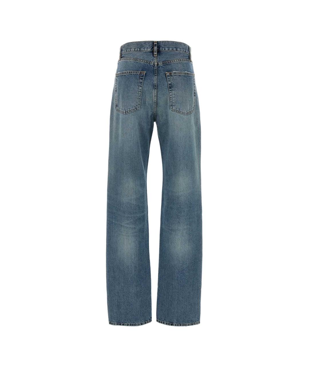 FRAME Голубые хлопковые прямые джинсы, фото 2