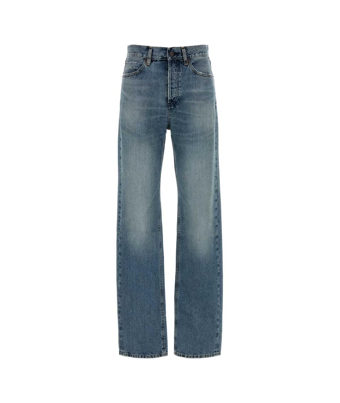 FRAME Голубые хлопковые прямые джинсы, фото 1