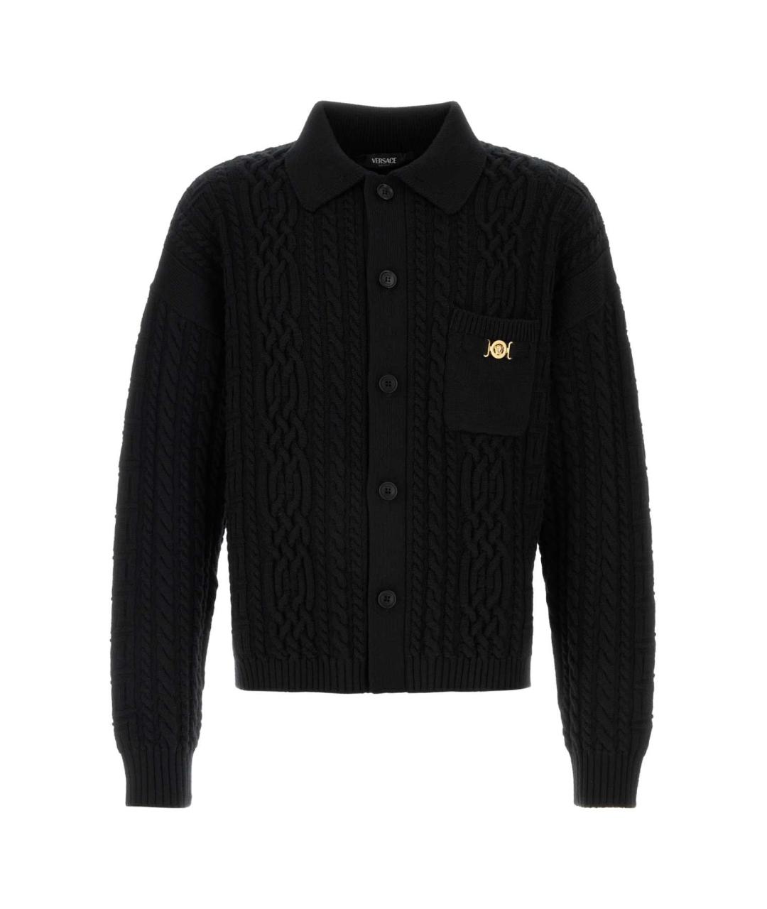 VERSACE Черный шерстяной кардиган, фото 1