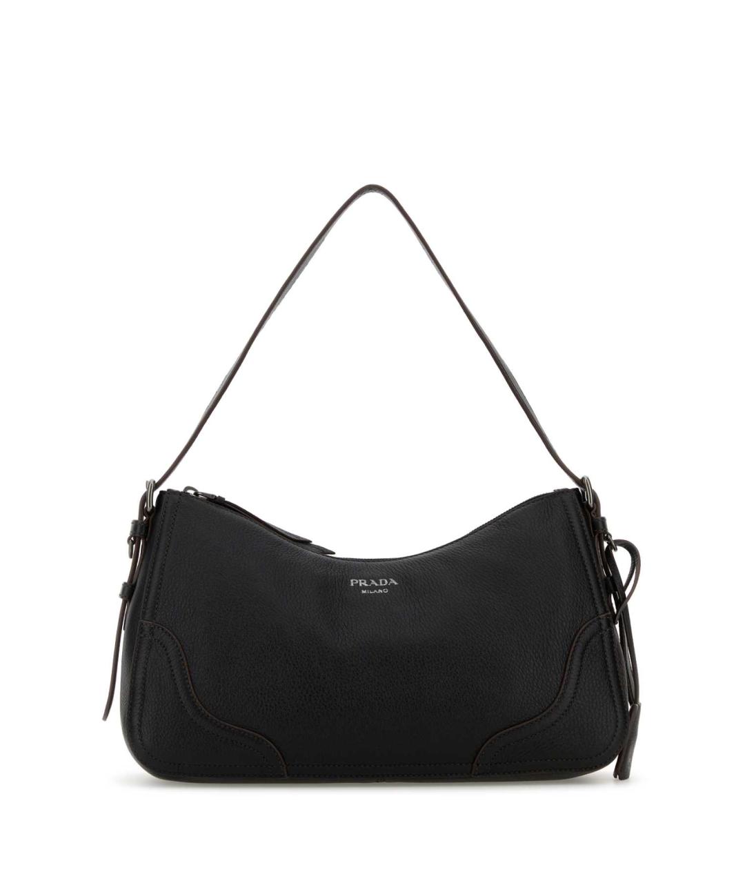PRADA Черная кожаная сумка через плечо, фото 1