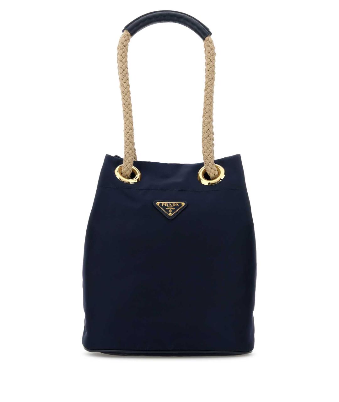 PRADA Темно-синяя тканевая сумка тоут, фото 1