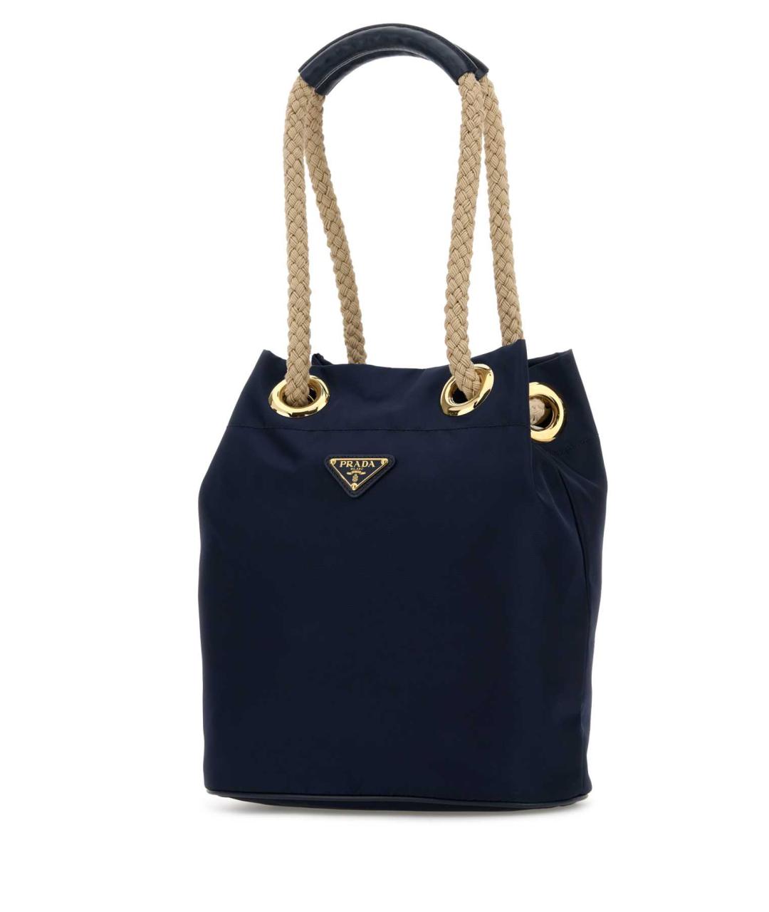 PRADA Темно-синяя тканевая сумка тоут, фото 2