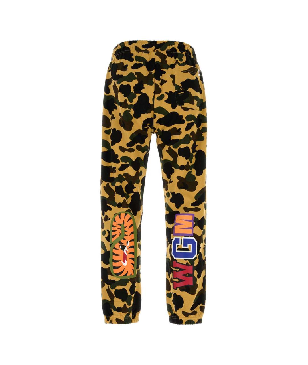 BAPE Желтые хлопковые повседневные брюки, фото 2