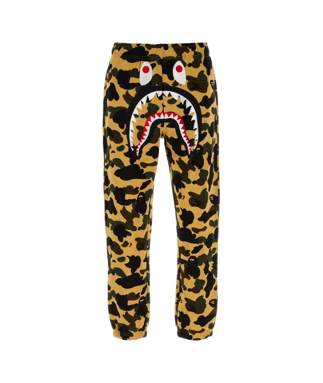 BAPE Желтые хлопковые повседневные брюки, фото 1