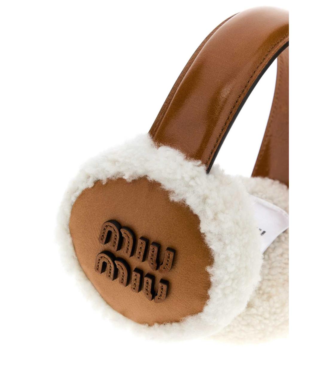 MIU MIU Бежевые кожаные наушники, фото 2