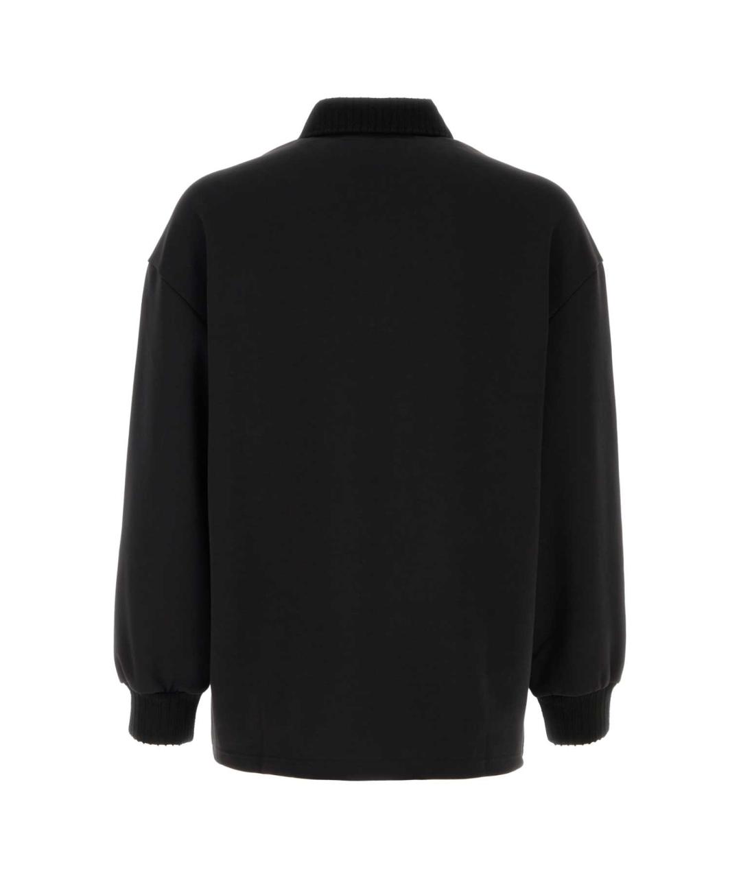 AMIRI Черное хлопко-полиэстеровое поло с длинным рукавом, фото 2