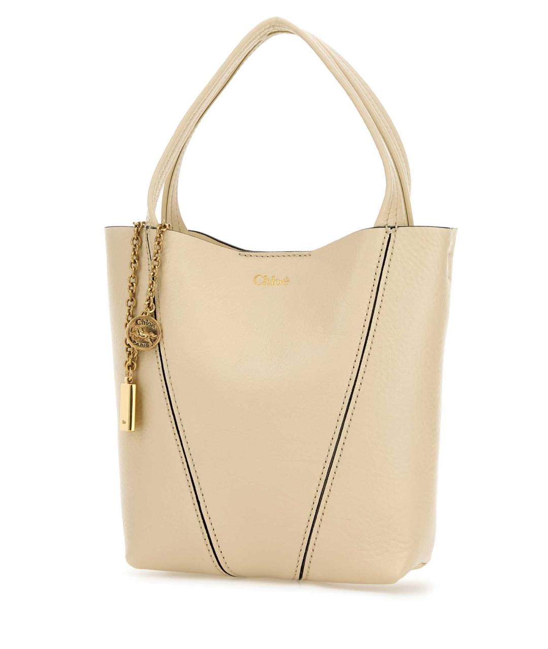 CHLOE Бежевая кожаная сумка тоут, фото 2
