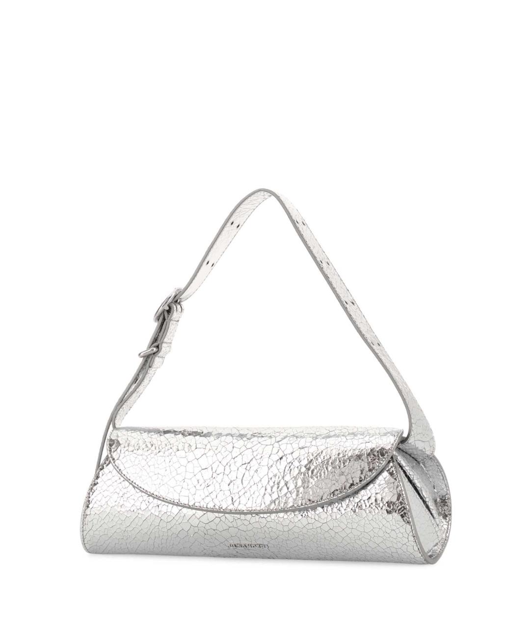 JIL SANDER Серебряная кожаная сумка через плечо, фото 2