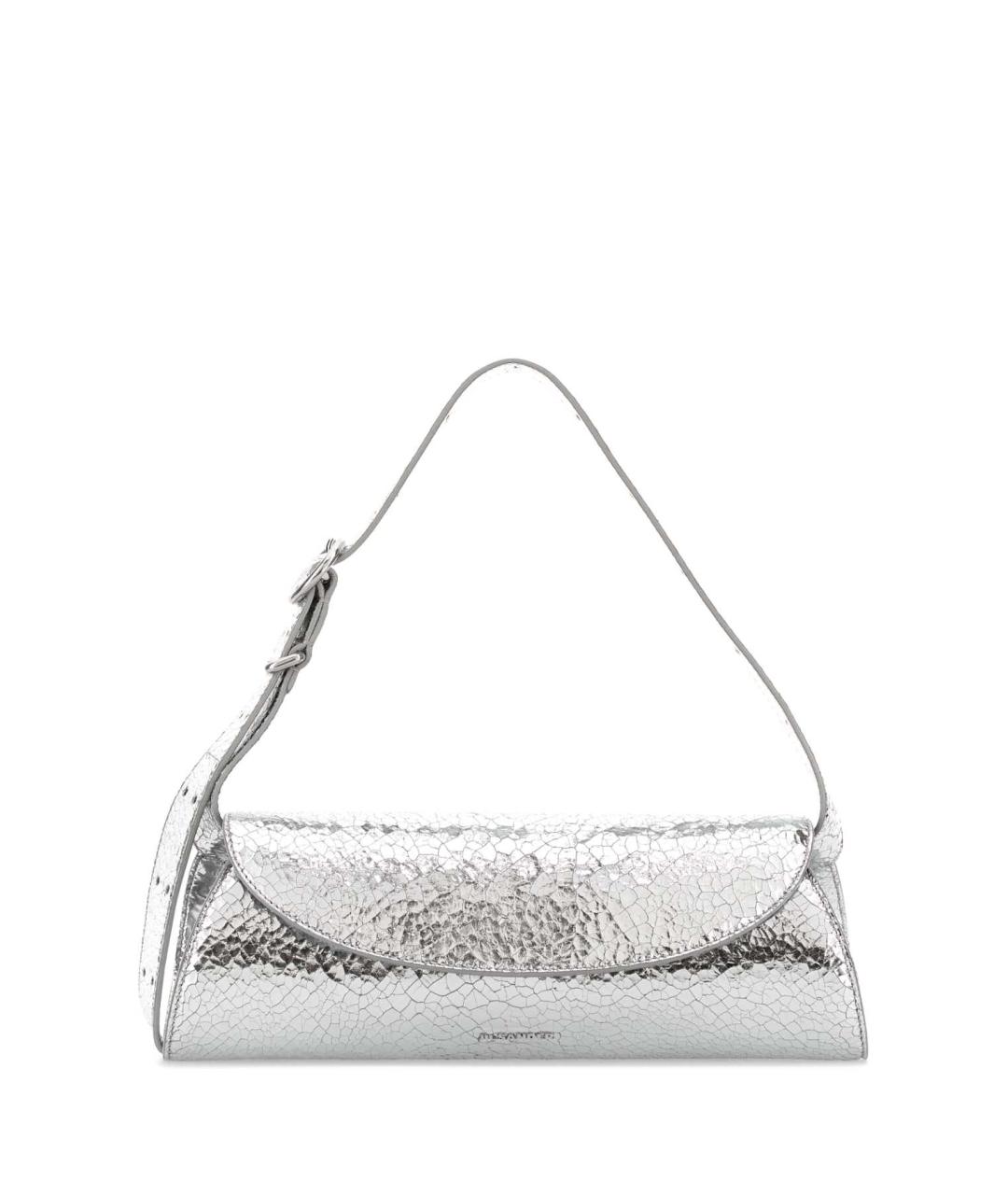 JIL SANDER Серебряная кожаная сумка через плечо, фото 1