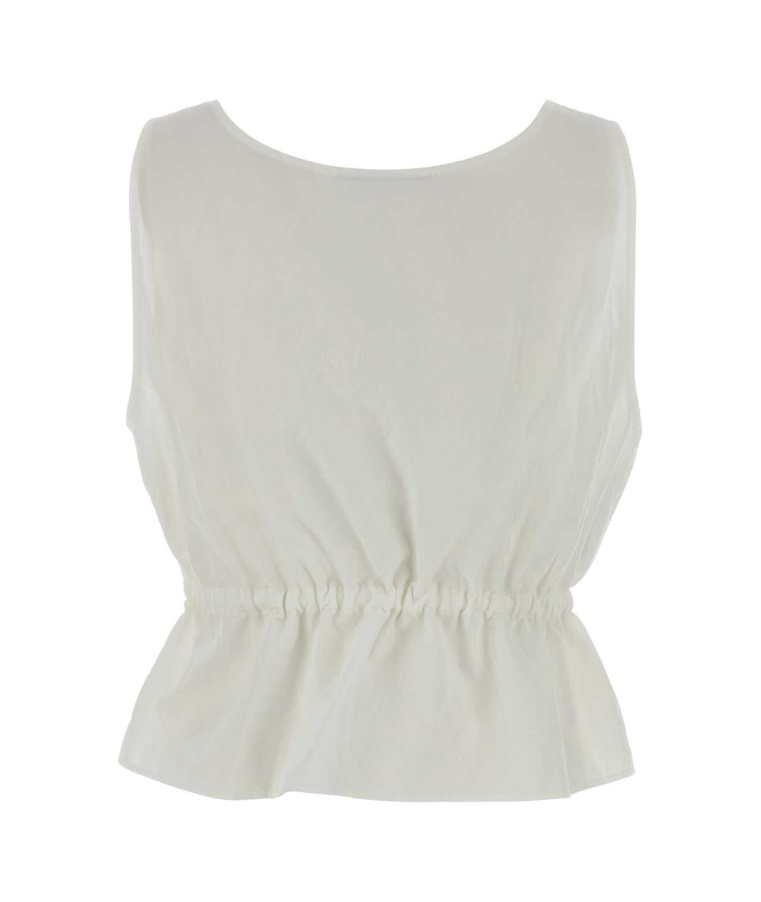 MIU MIU Белая хлопковая майка, фото 2