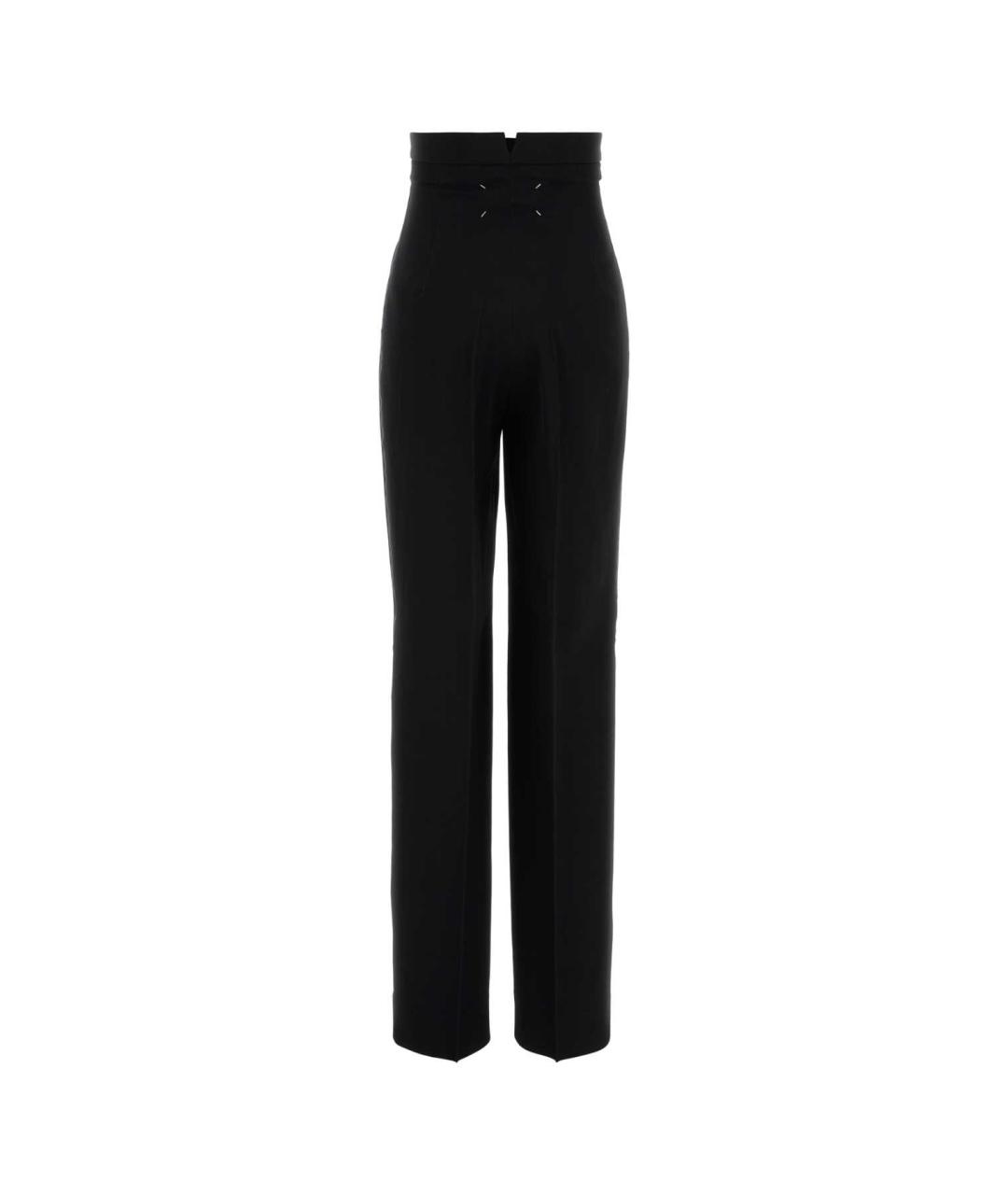 MAISON MARGIELA Черные шерстяные прямые брюки, фото 2
