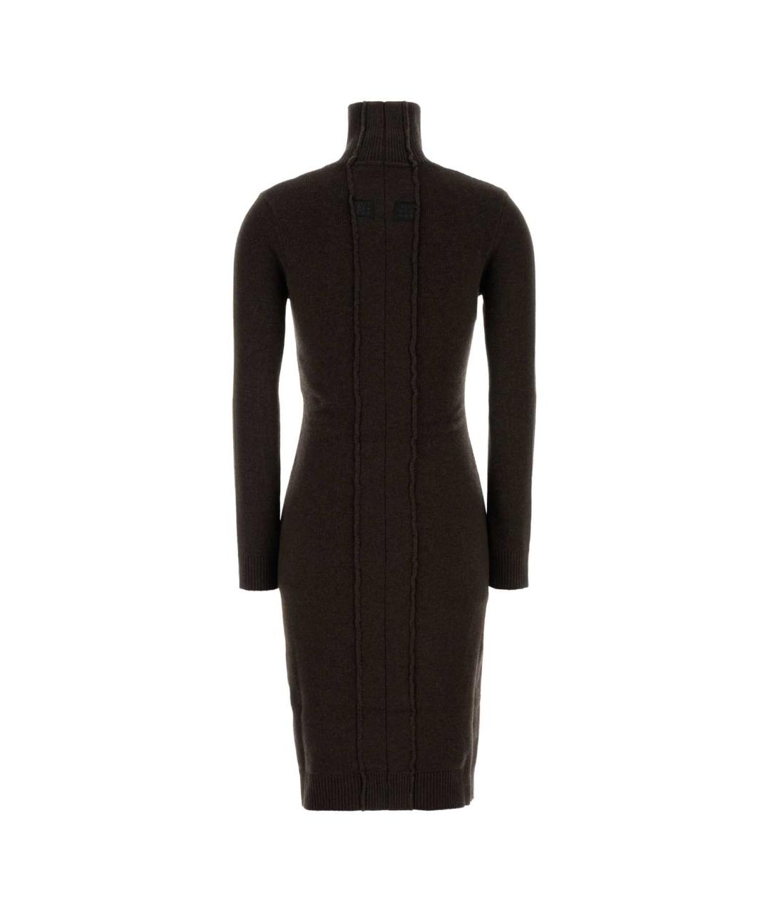 MM6 MAISON MARGIELA Коричневое шерстяное повседневное платье, фото 2