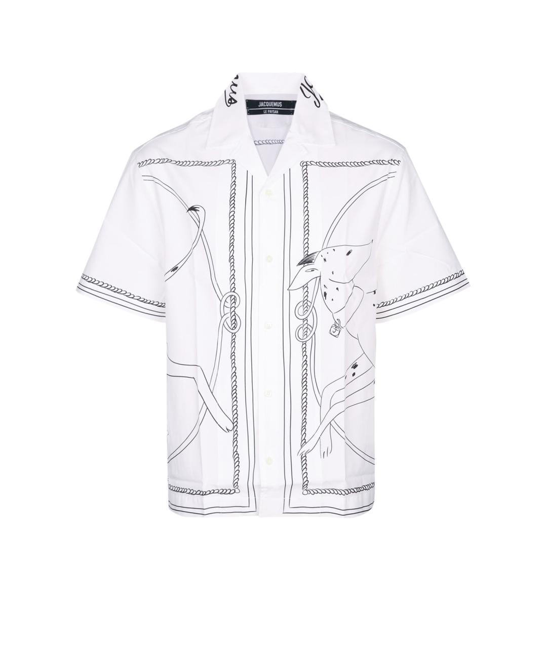 JACQUEMUS Белая хлопковая кэжуал рубашка, фото 1