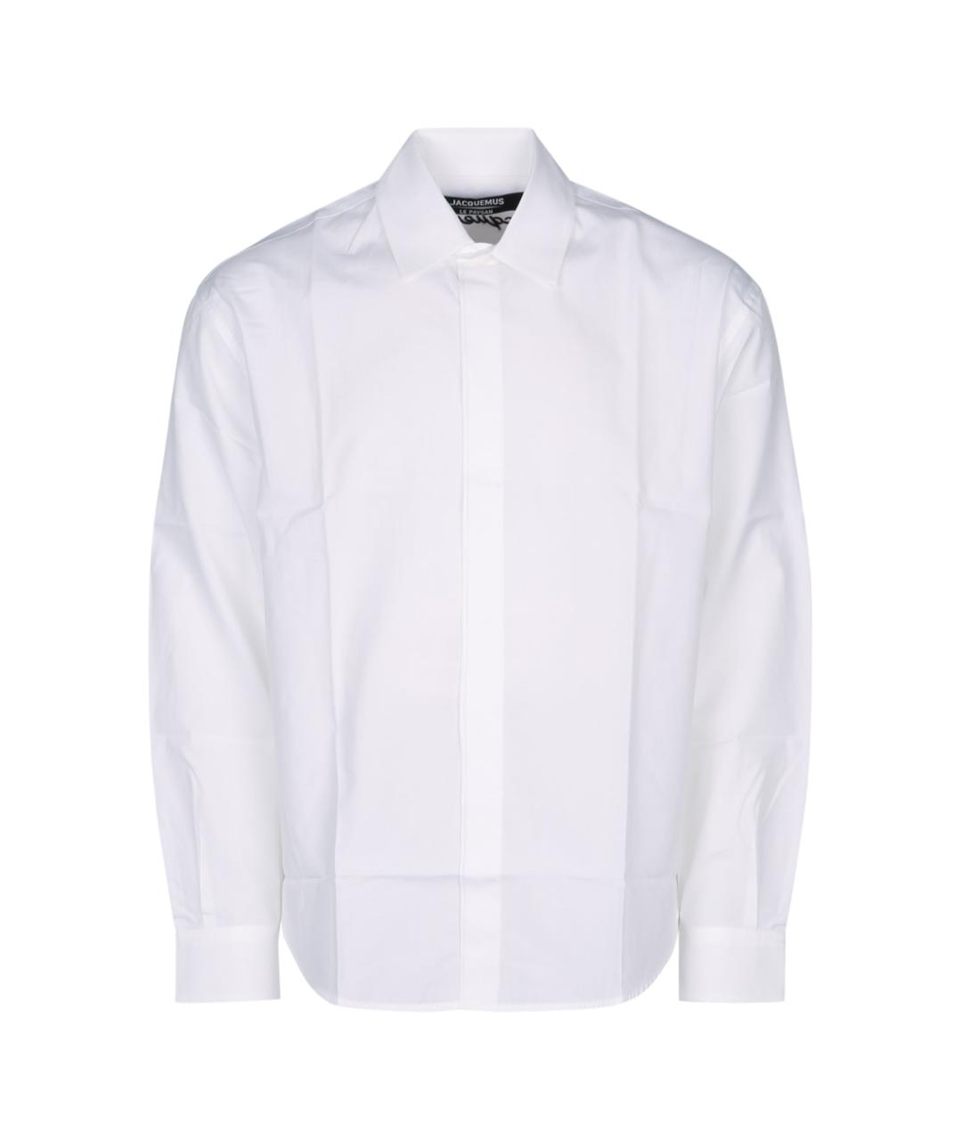 JACQUEMUS Белая хлопковая кэжуал рубашка, фото 1