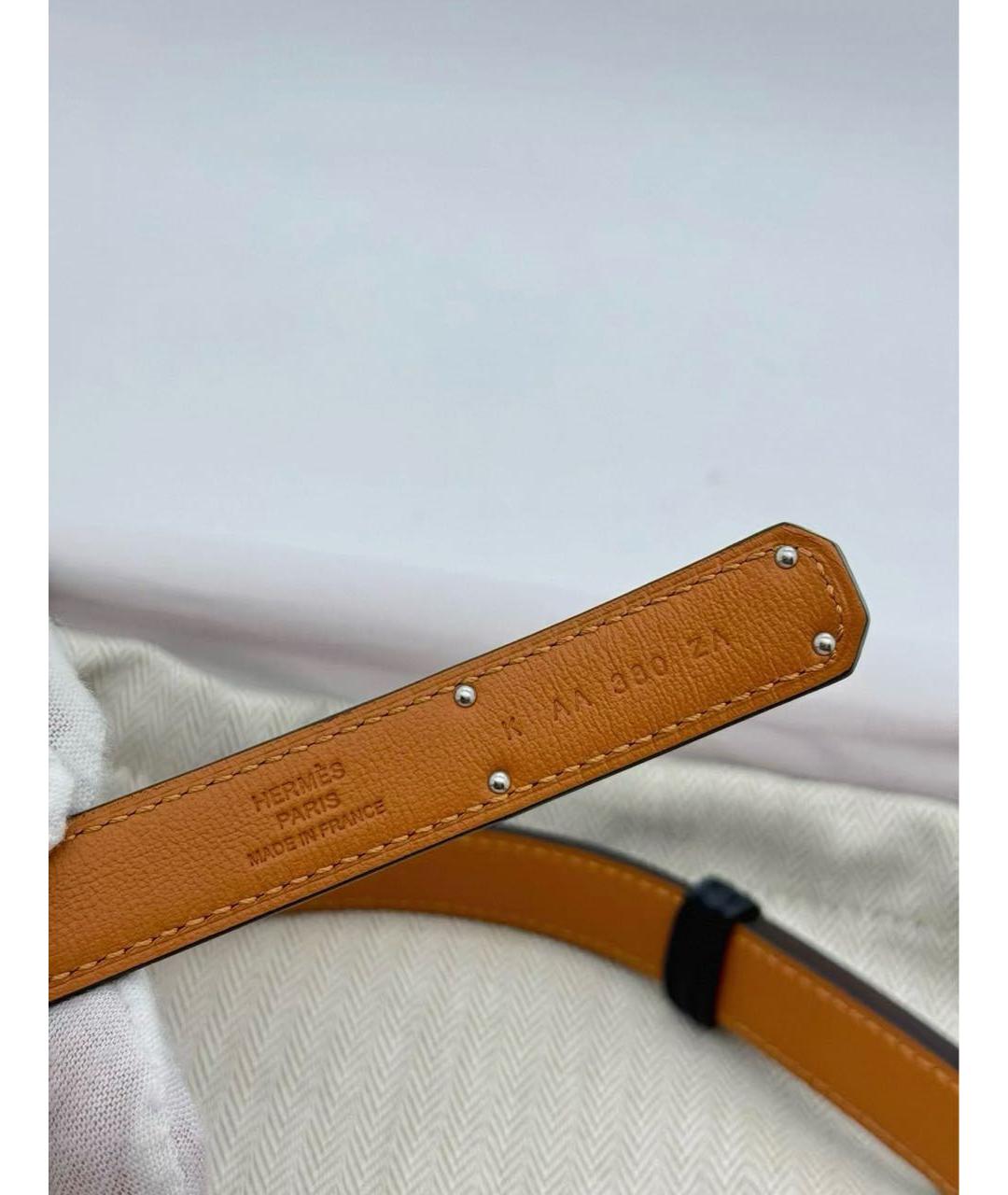 HERMES Черный кожаный ремень, фото 5
