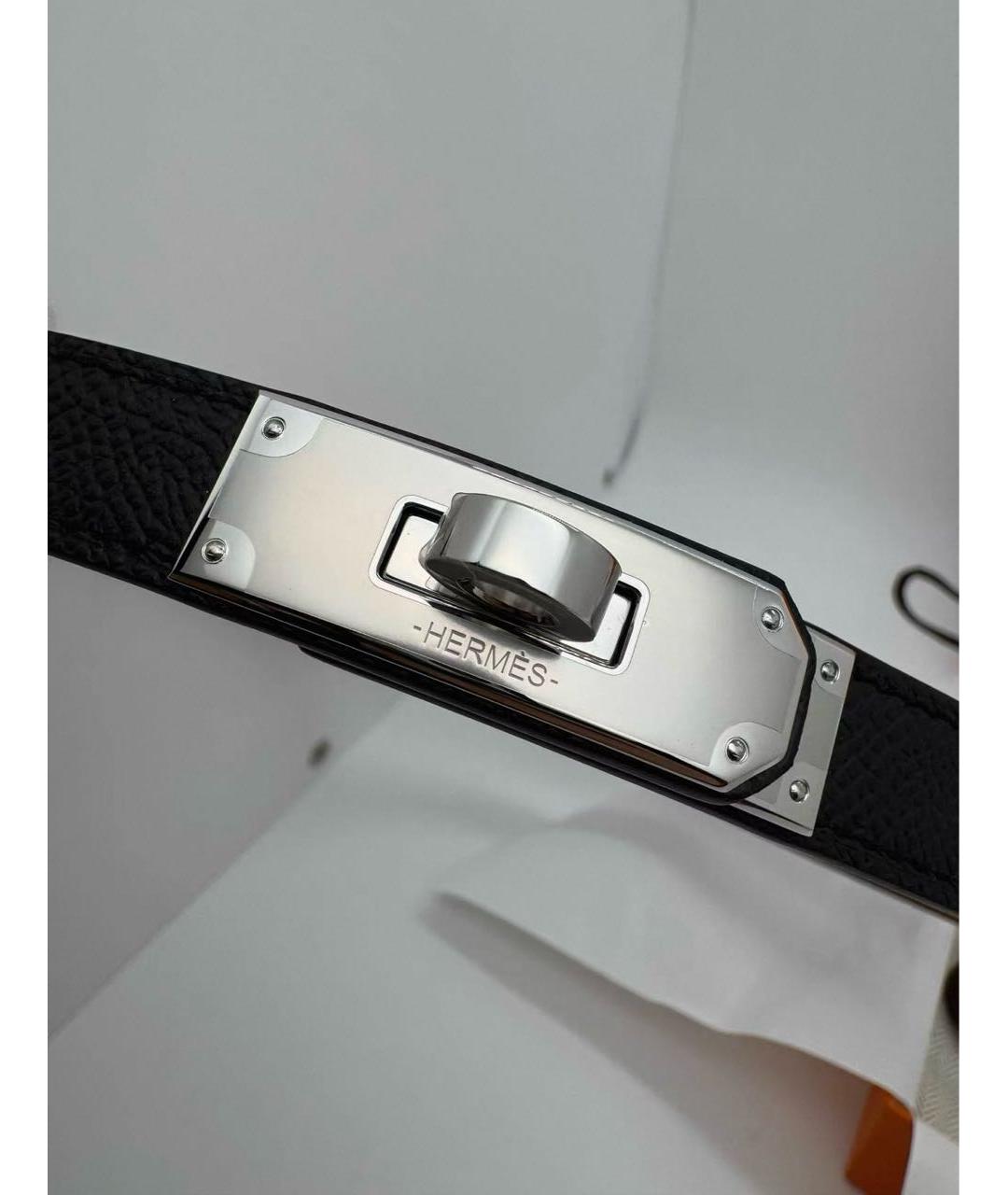 HERMES Черный кожаный ремень, фото 4