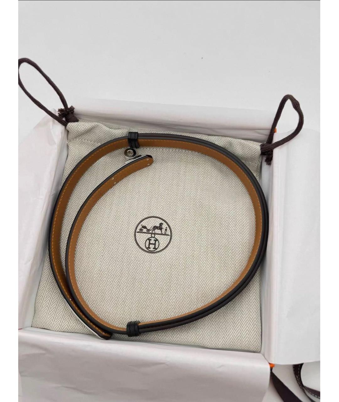 HERMES Черный кожаный ремень, фото 3