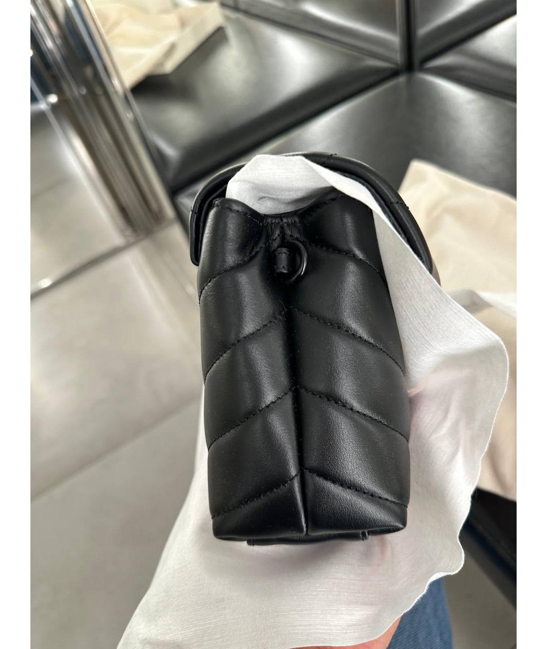SAINT LAURENT Черная кожаная сумка через плечо, фото 7