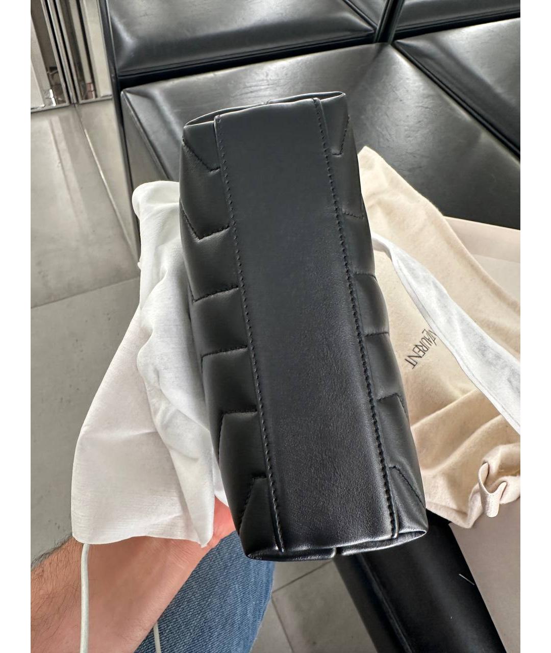 SAINT LAURENT Черная кожаная сумка через плечо, фото 5