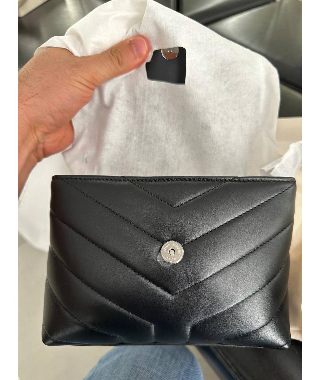 SAINT LAURENT Черная кожаная сумка через плечо, фото 4