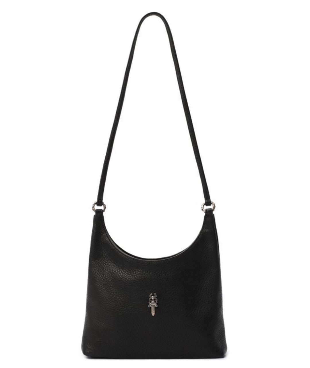 CHROME HEARTS Черная кожаная сумка через плечо, фото 6