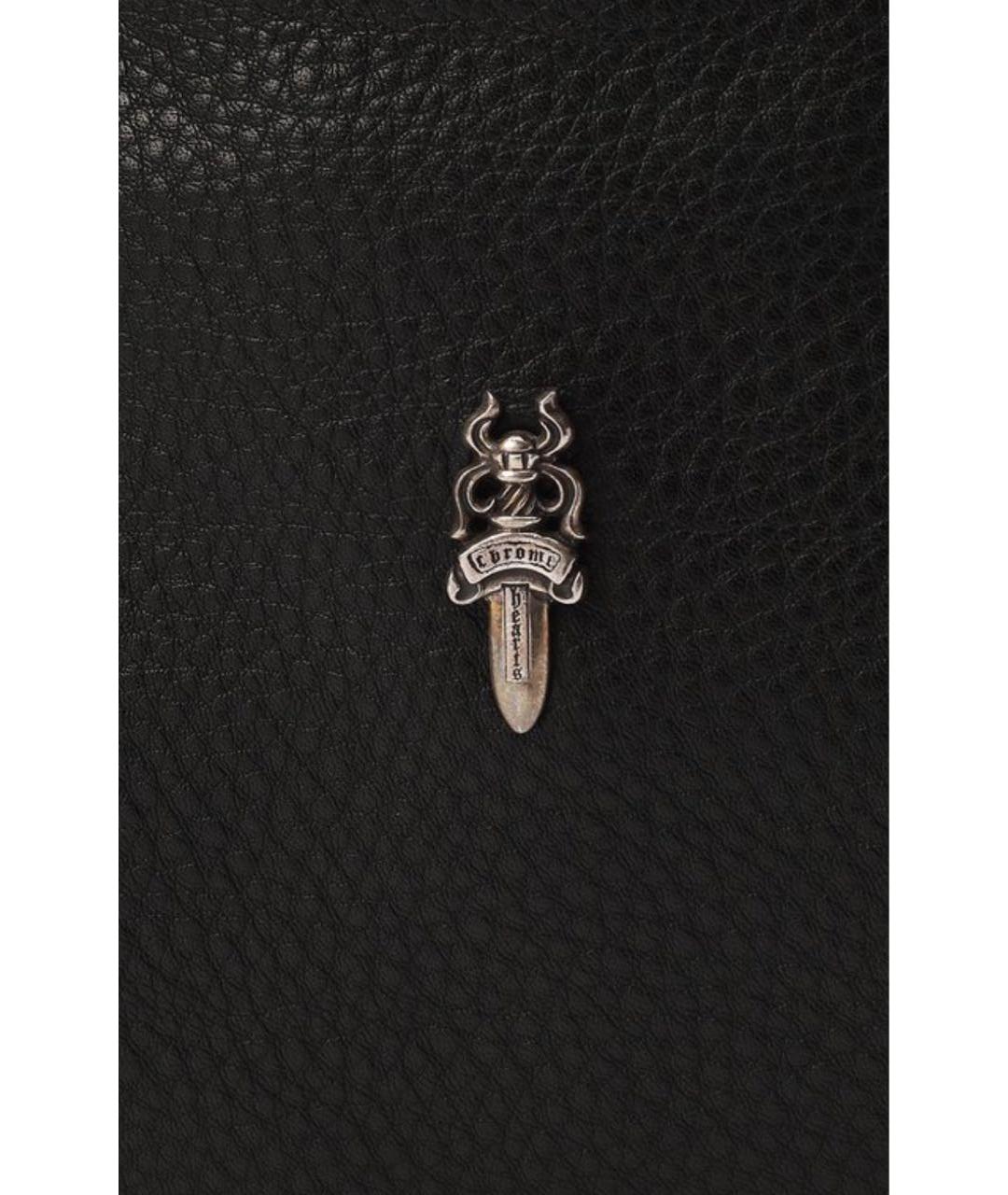 CHROME HEARTS Черная кожаная сумка через плечо, фото 4