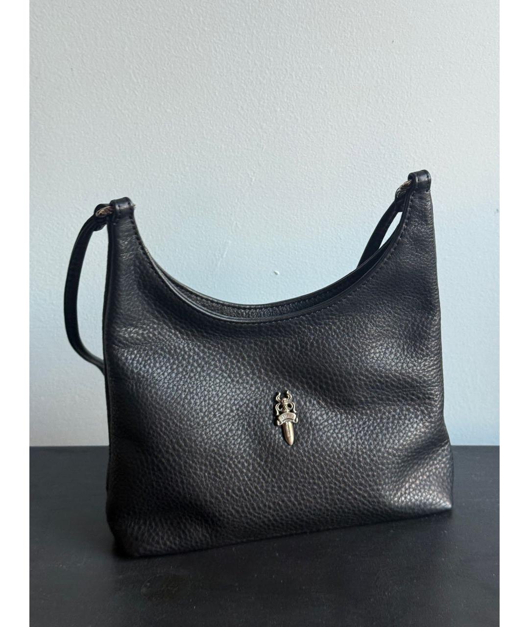 CHROME HEARTS Черная кожаная сумка через плечо, фото 5