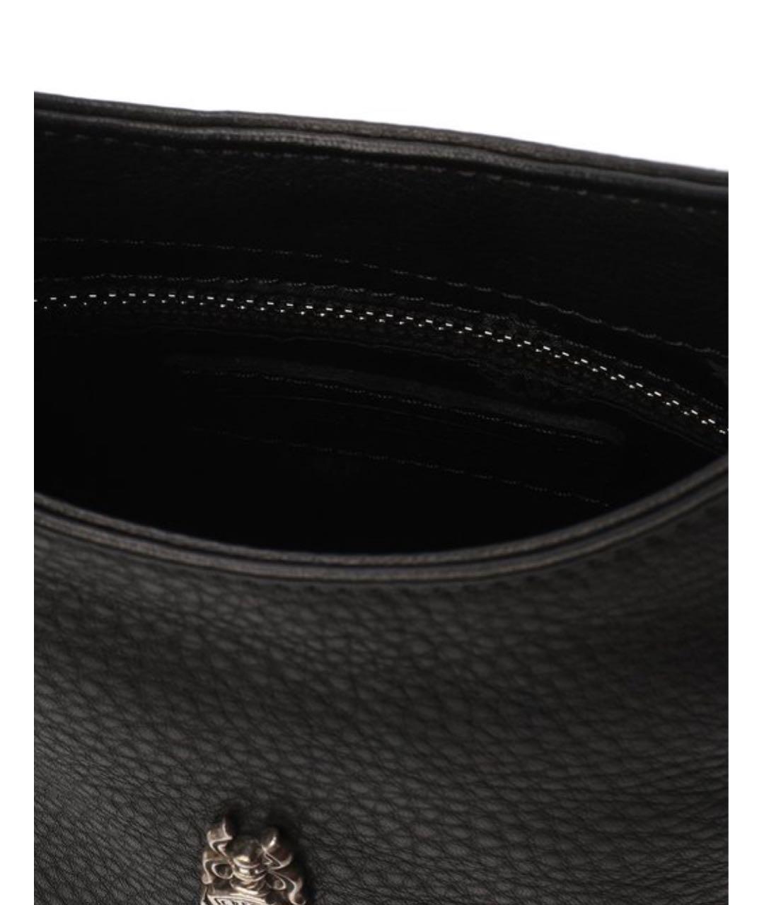 CHROME HEARTS Черная кожаная сумка через плечо, фото 3
