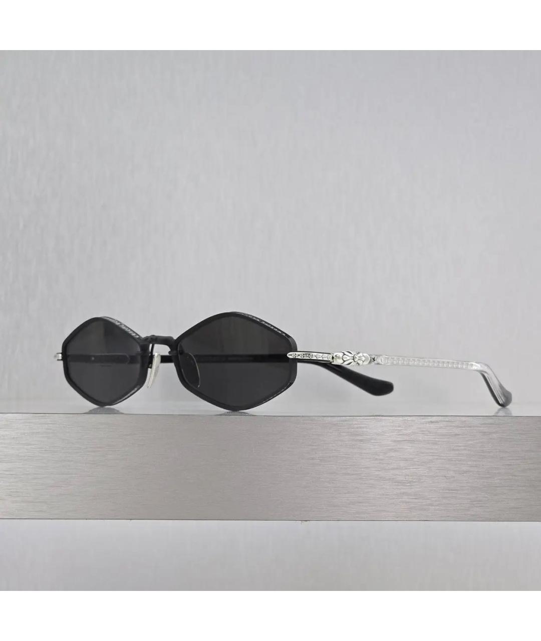 CHROME HEARTS Черные металлические солнцезащитные очки, фото 7