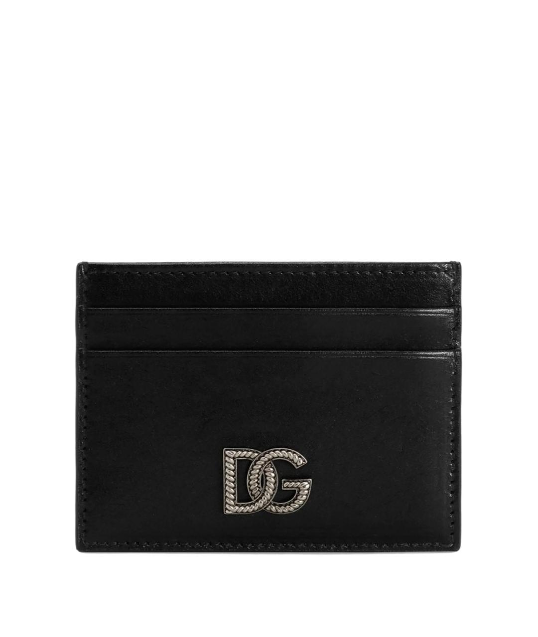 DOLCE&GABBANA Черный кожаный кардхолдер, фото 1