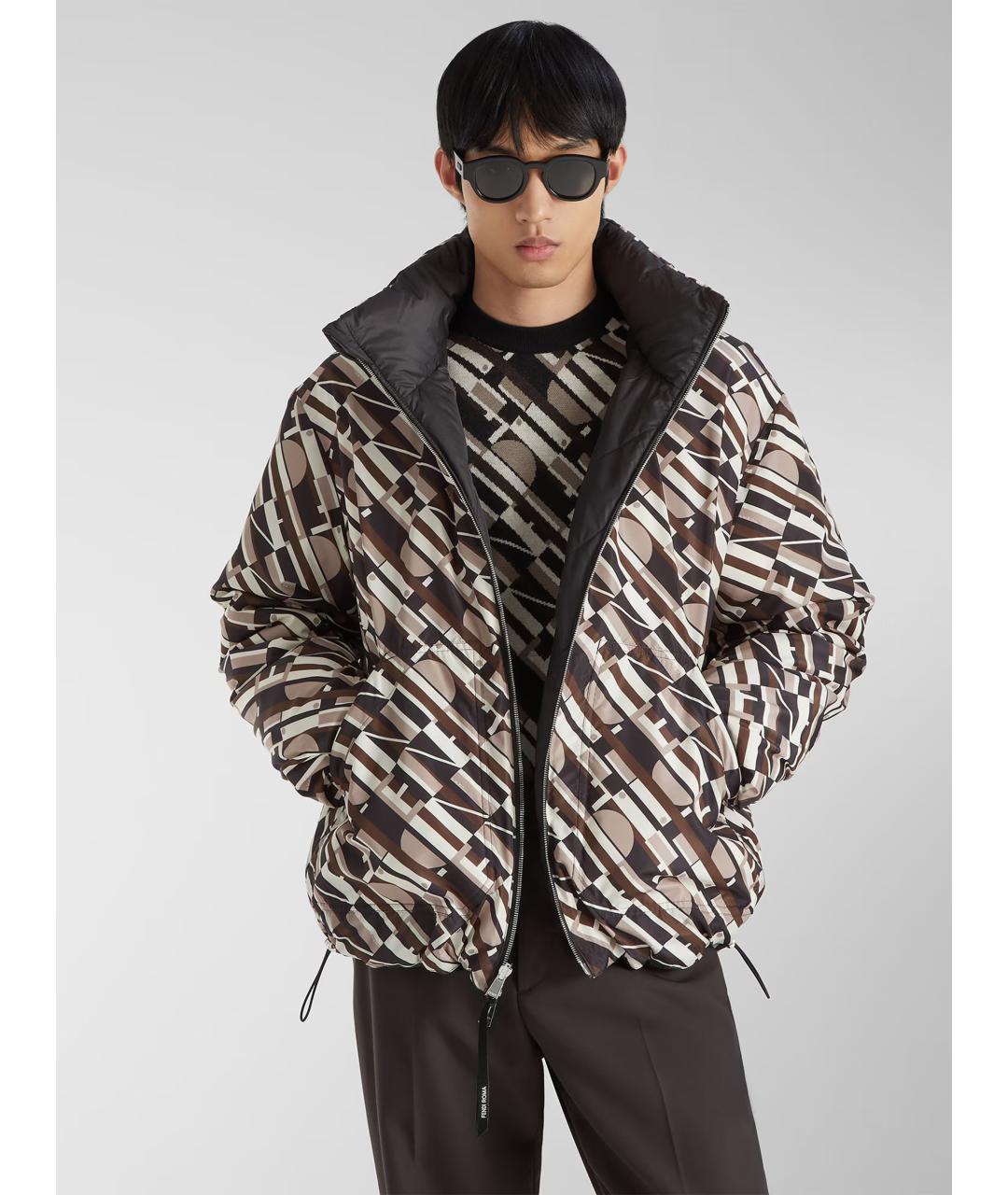 FENDI Коричневый шерстяной джемпер / свитер, фото 2