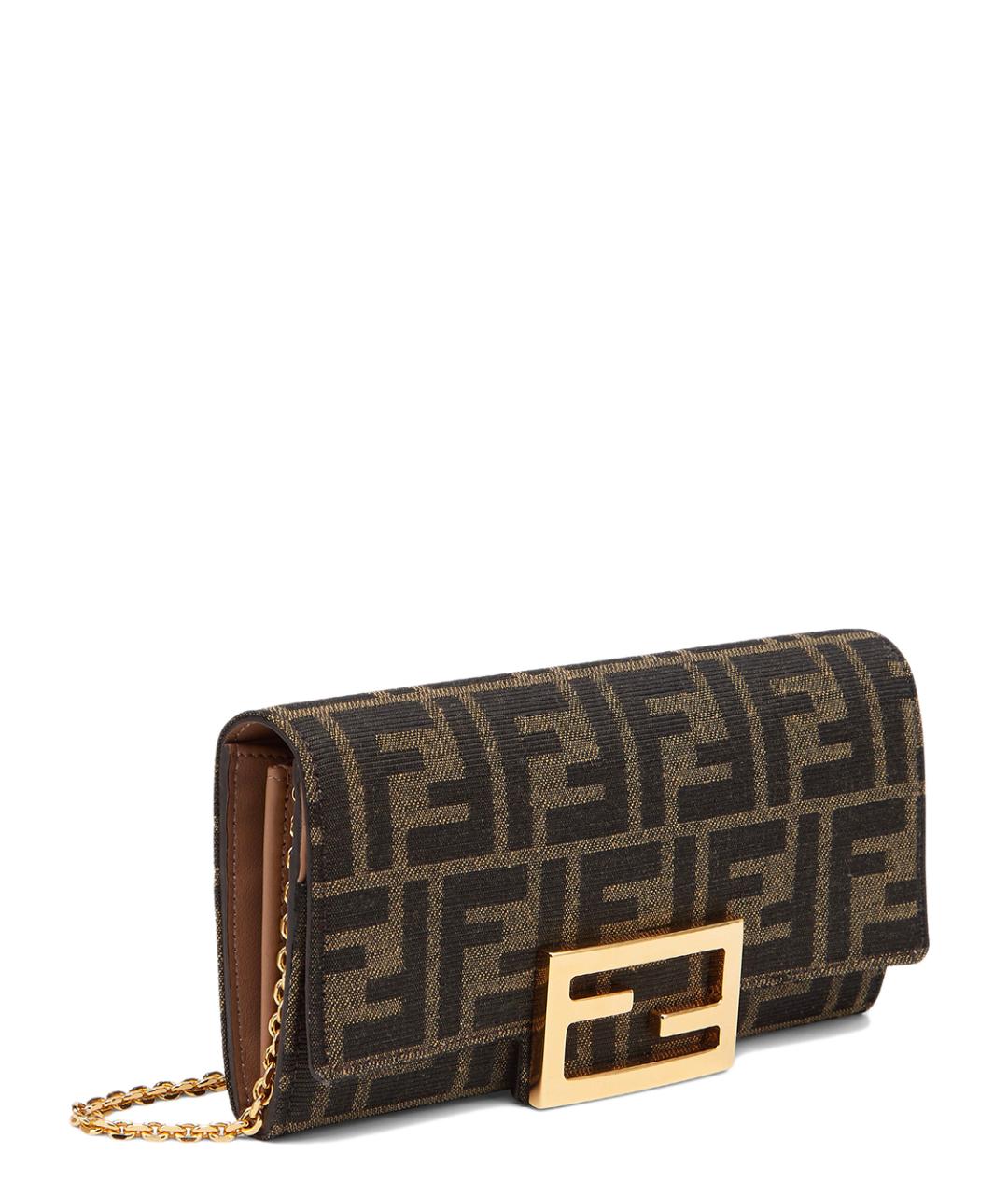 FENDI Коричневая кожаная сумка через плечо, фото 2