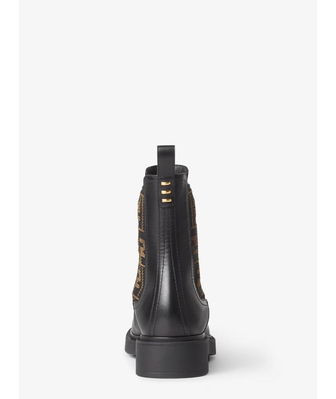 FENDI Черные кожаные ботинки, фото 3