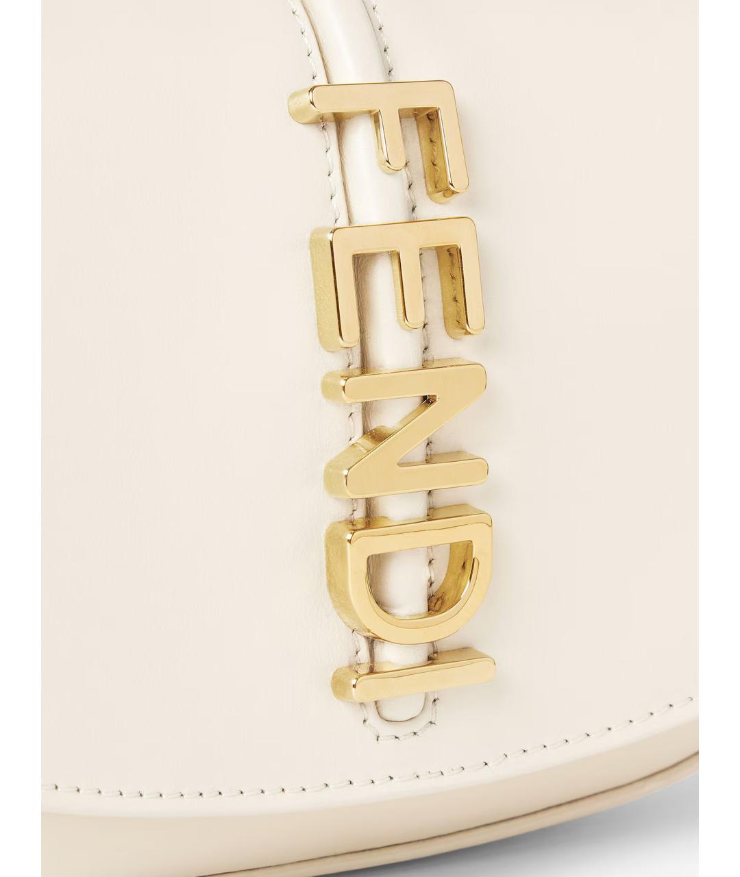 FENDI Белая кожаная сумка тоут, фото 6