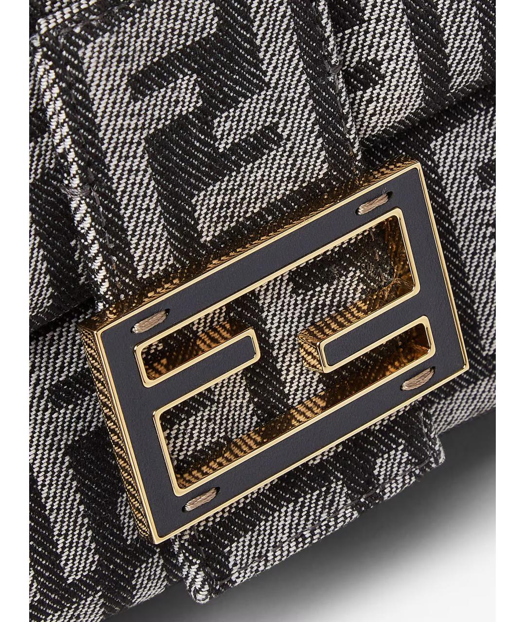 FENDI Антрацитовая кожаная сумка тоут, фото 5