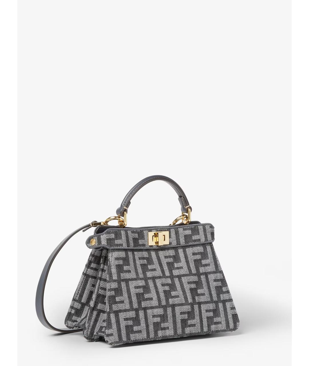 FENDI Синяя кожаная сумка тоут, фото 2