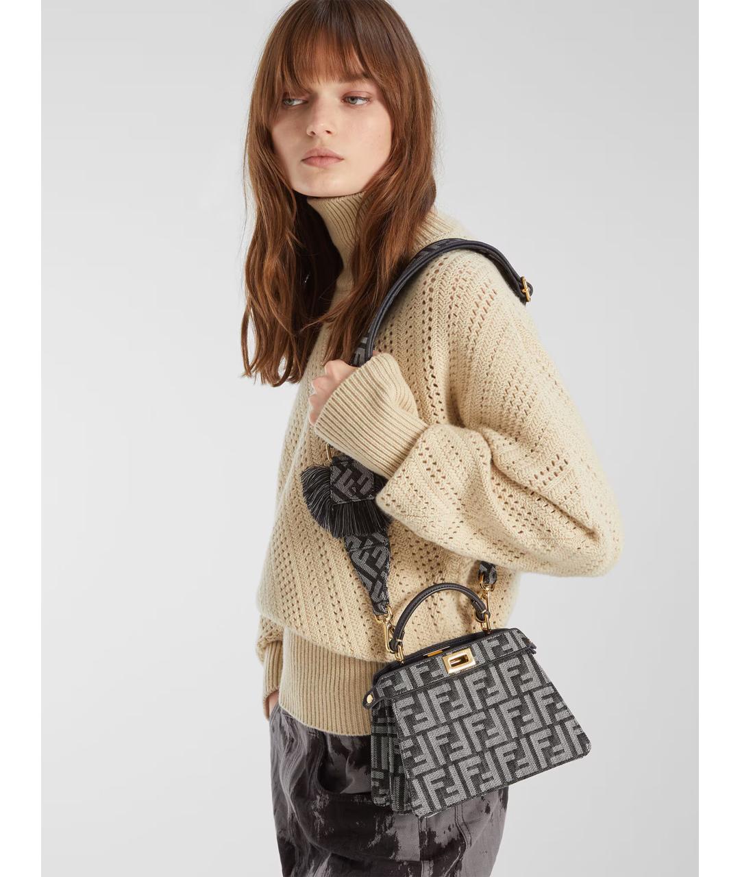 FENDI Синяя кожаная сумка тоут, фото 5