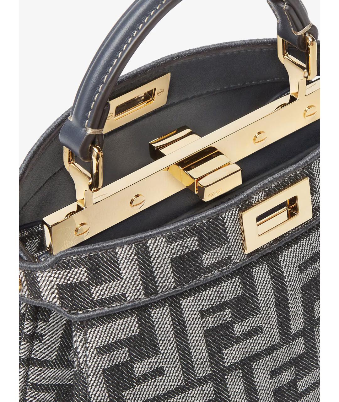 FENDI Синяя кожаная сумка тоут, фото 6