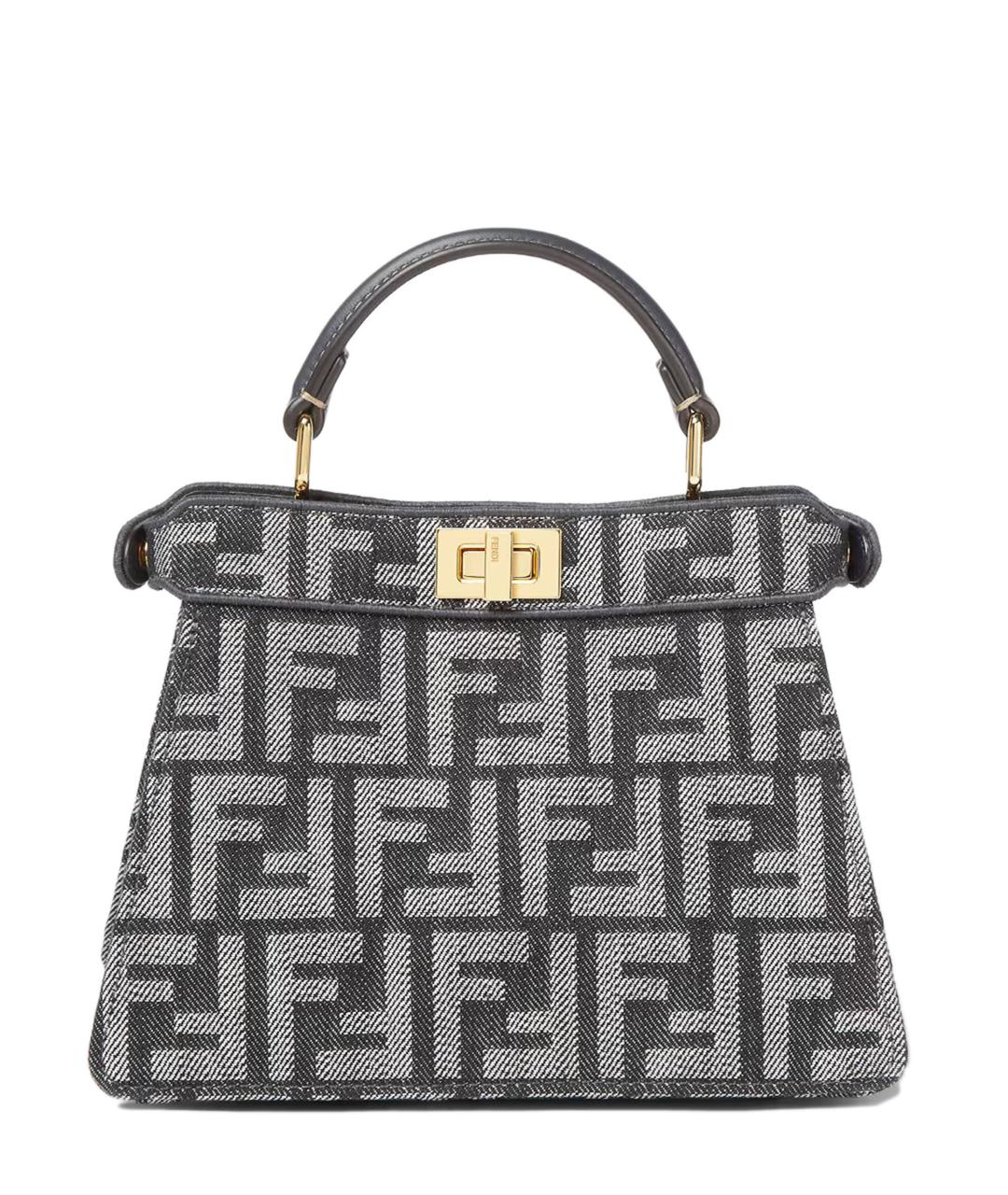 FENDI Синяя кожаная сумка тоут, фото 1