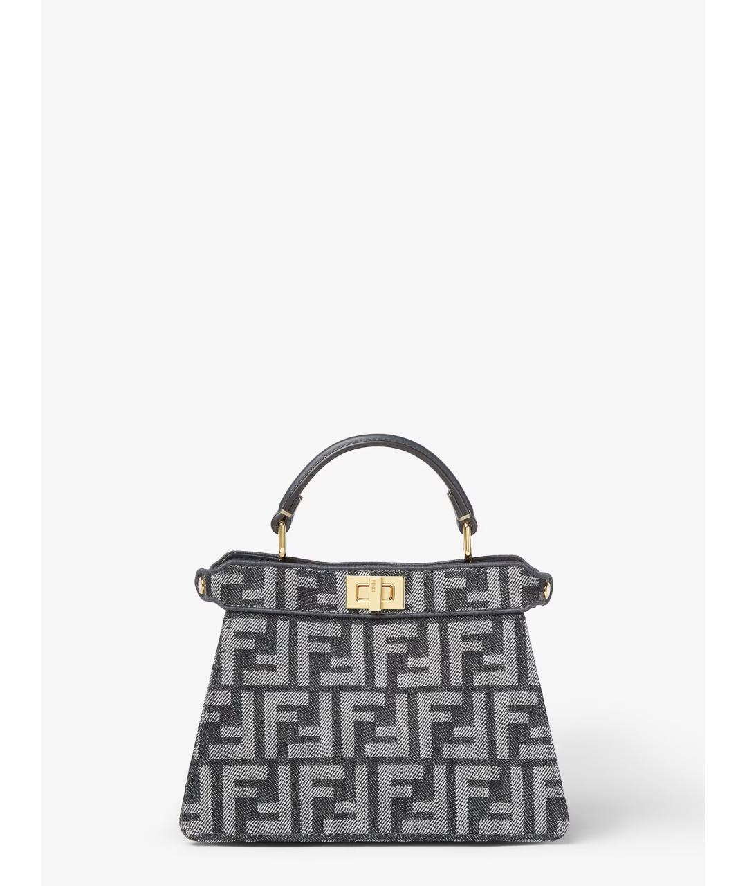 FENDI Синяя кожаная сумка тоут, фото 3