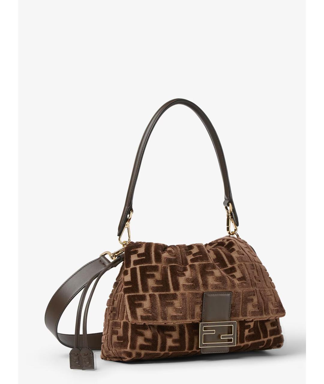 FENDI Коричневая сумка с короткими ручками, фото 3