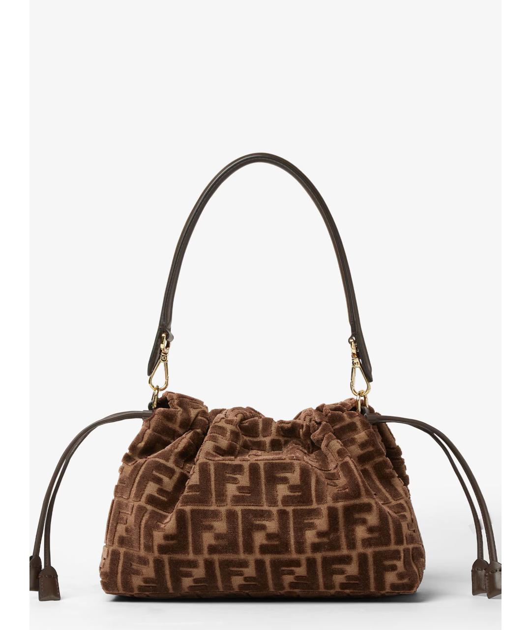 FENDI Коричневая сумка с короткими ручками, фото 4