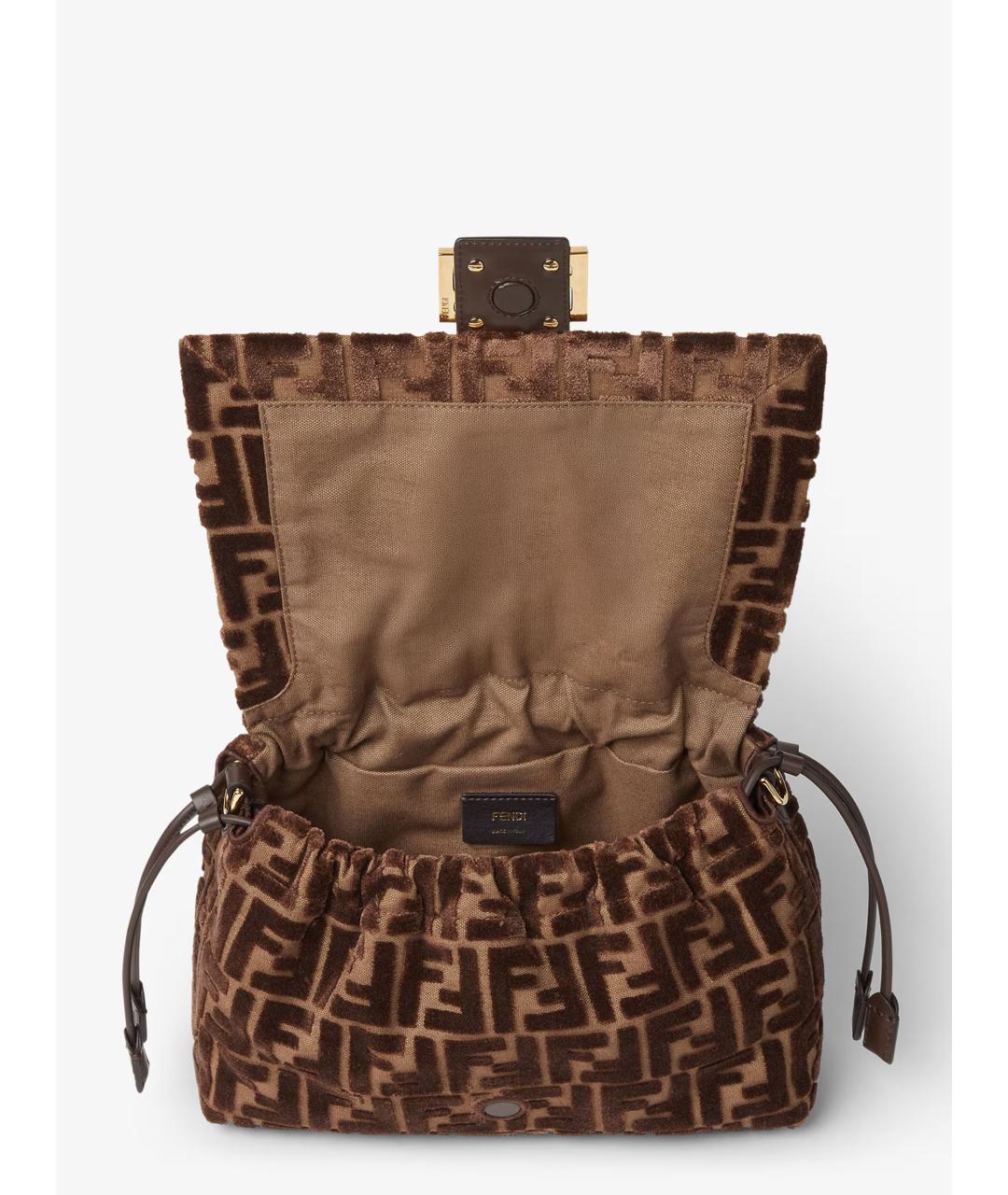 FENDI Коричневая сумка с короткими ручками, фото 5