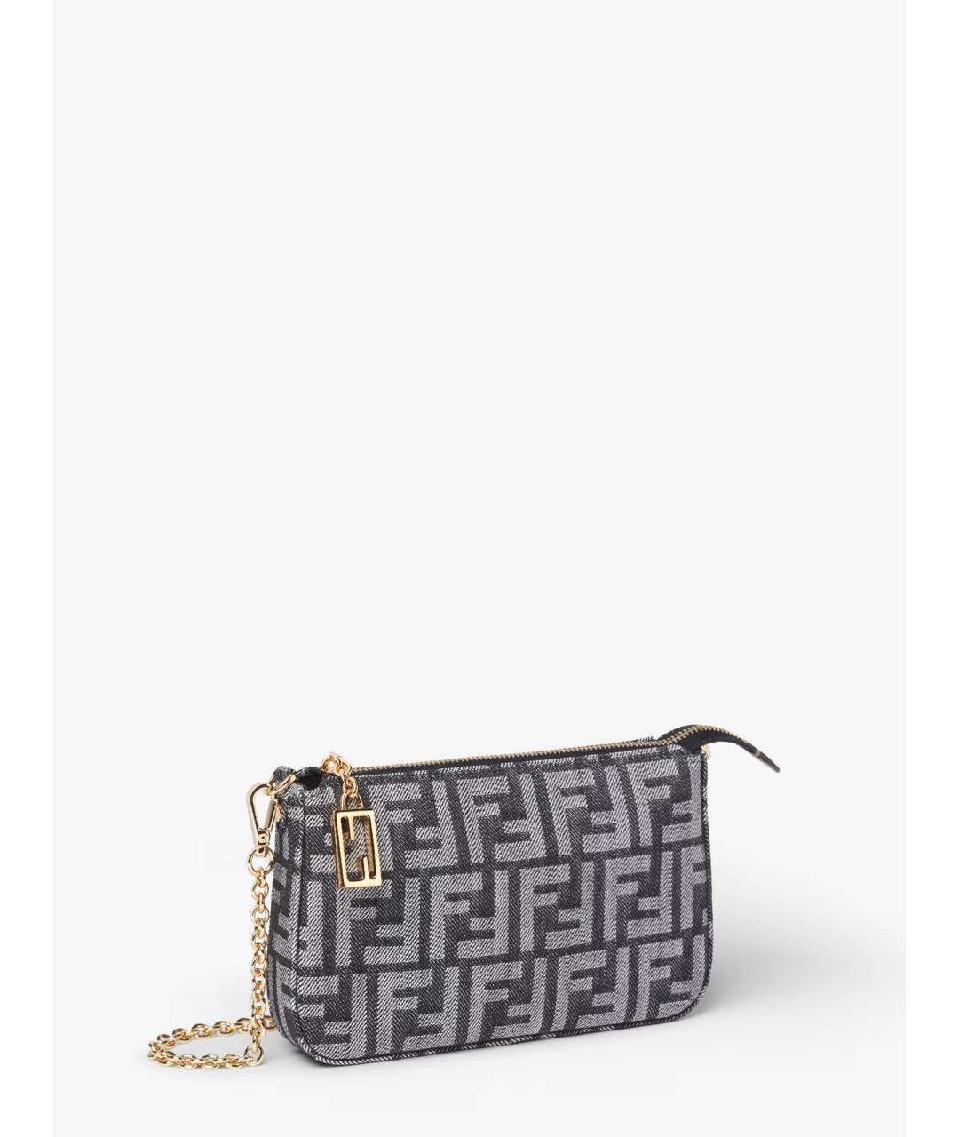 FENDI Синяя тканевая сумка через плечо, фото 3