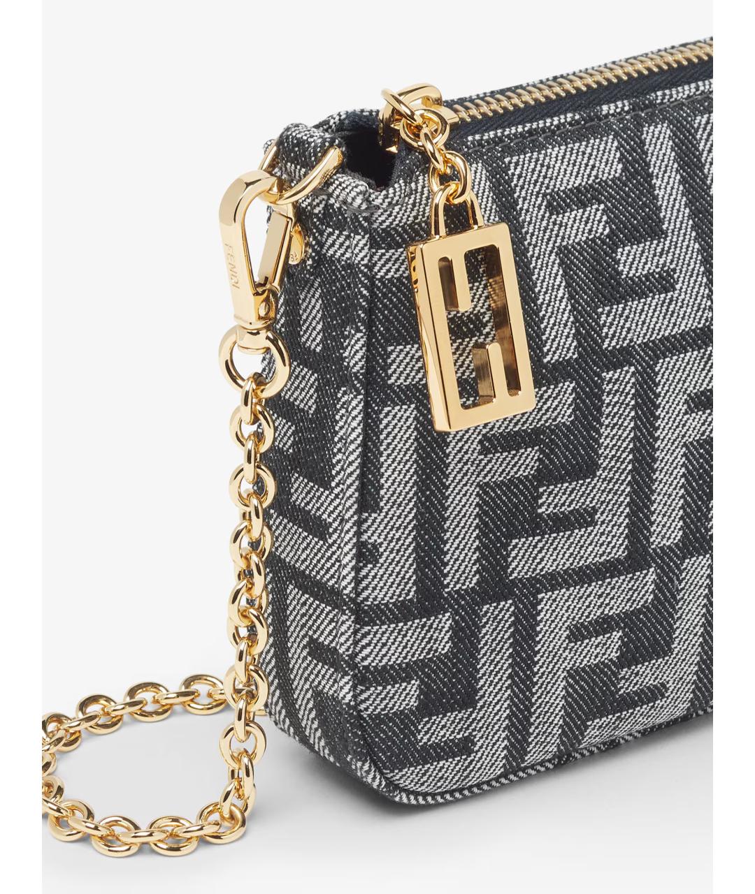 FENDI Синяя тканевая сумка через плечо, фото 7