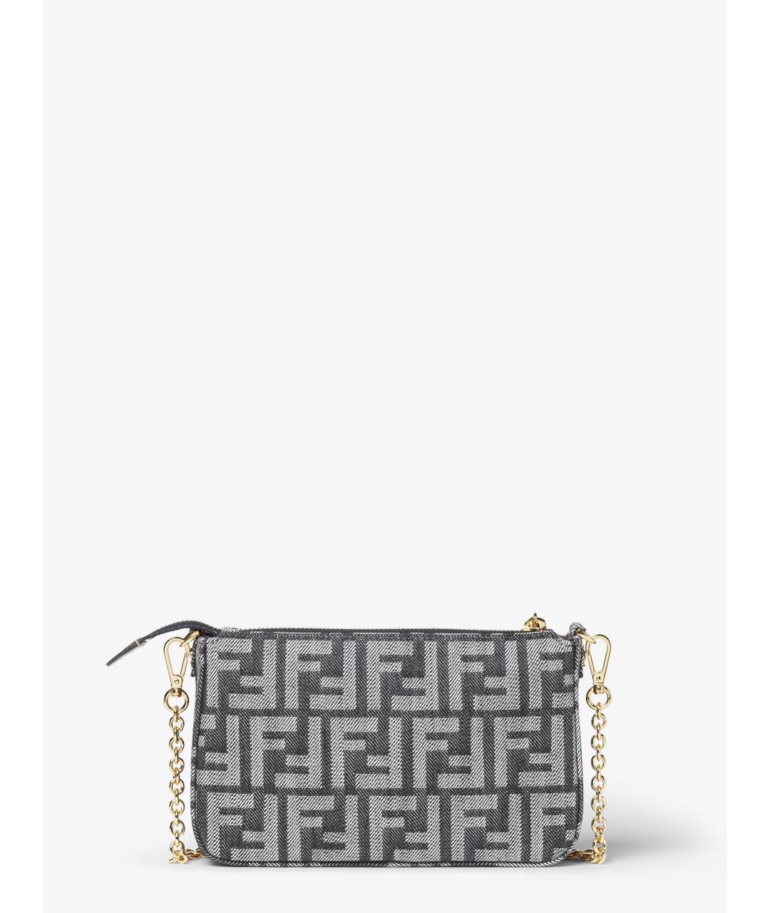 FENDI Синяя тканевая сумка через плечо, фото 5