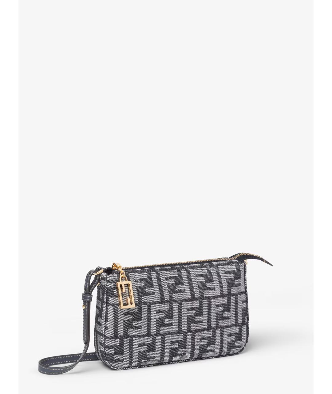 FENDI Синяя тканевая сумка через плечо, фото 4