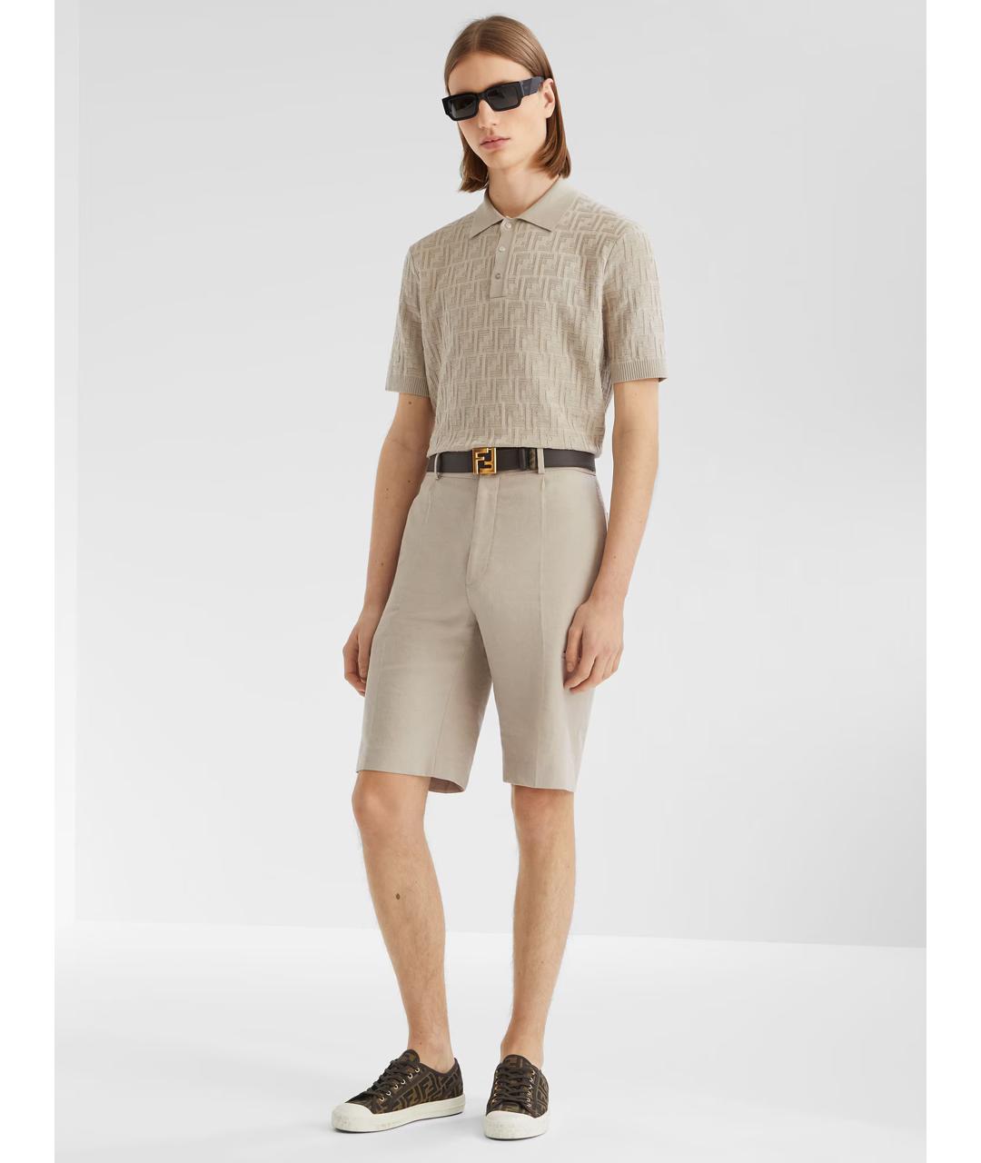 FENDI Коричневый кожаный ремень, фото 4