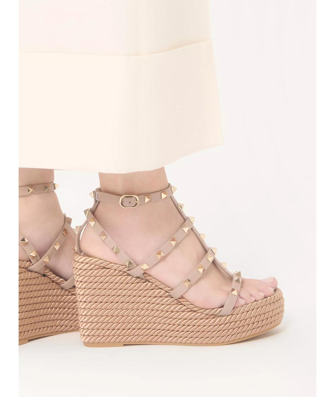 VALENTINO Розовые кожаные босоножки, фото 3