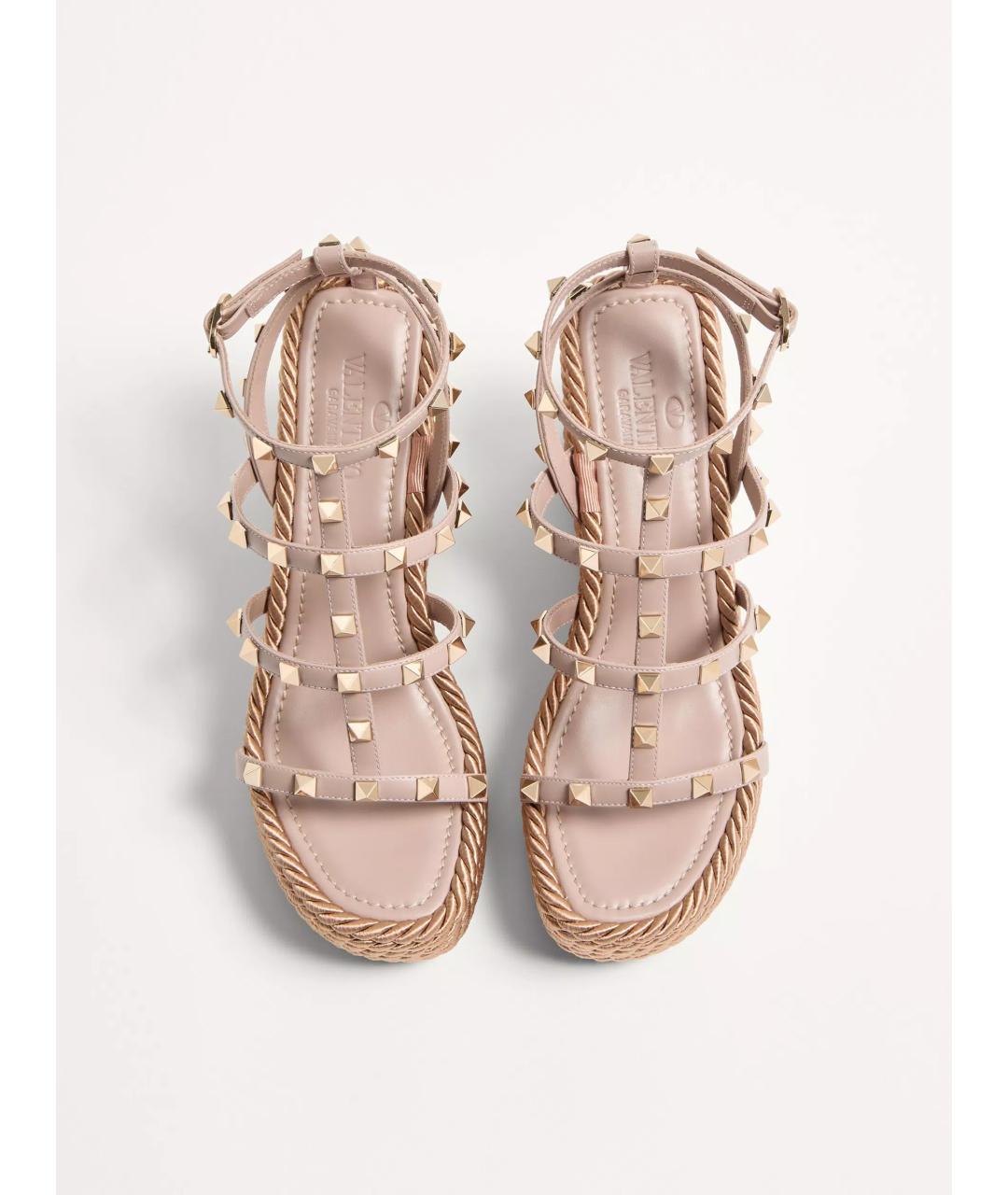 VALENTINO Розовые кожаные босоножки, фото 4